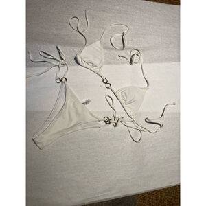 Women's Unbranded White Bikini Swimsuit M